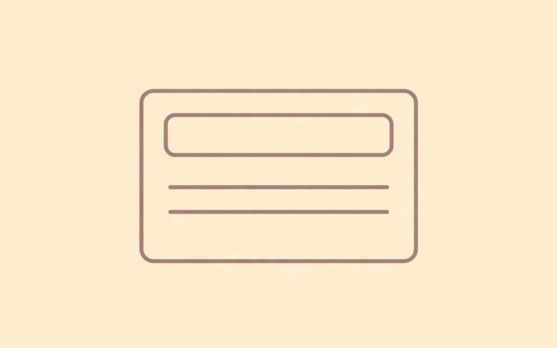 A clean outline of a web page frame with a header, a heading, and a paragraph block, on a warm plain background.