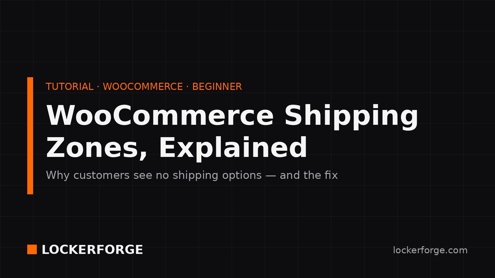 Locker Forge tutorial card — WooCommerce Shipping Zones, Explained.